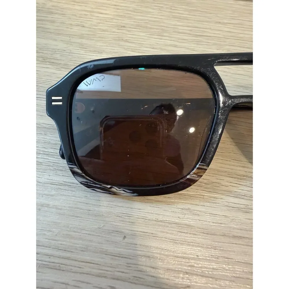 WMP Sydney 1099 BLKBRW Black Polarized Aviator Sunglasses 54-20-144